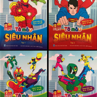 15 cuốn tô màu cho trẻ - Tô màu công chúa dễ thương - tô màu nhân vật hoạt hình - Tô màu siêu nhân - Tô chữ