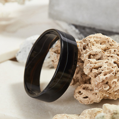 Vòng tay mã não đen bản vuông mệnh thủy mộc - Ngọc Qúy Gemstones