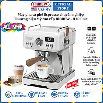 Máy pha cà phê Espresso chuyên nghiệp thương hiệu HiBREW H10 Plus cao cấp  - Hàng chính hãng
