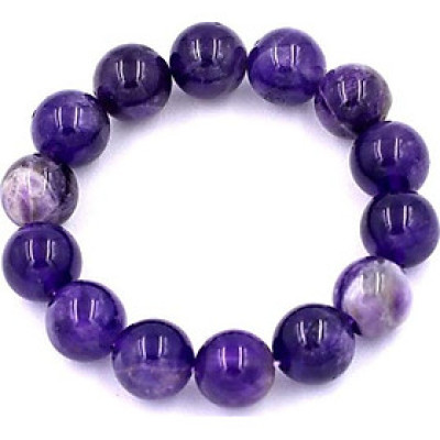 Vòng tay chuỗi hạt Thạch Anh Tím Than 14 ly 15 hạt - hợp mệnh Hỏa, mệnh Thổ