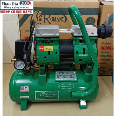 [chính hãƞg] Máy nén khí không dầu Romano 12L - 840W, 100% Dây đồng, Bảo hành 1 năm