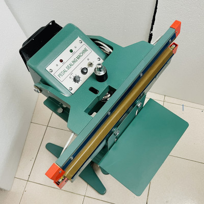 Máy hàn miệng túi dập chân PSF-650. 8mm gia nhiệt 2 hàm có giá đỡ