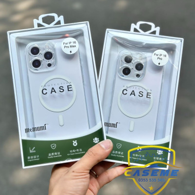 Ốp lưng cho iPhone 16 Pro Max, iPhone 16 Pro, iPhone 16 Plus, iPhone 16 hiệu MEMUMI trong suốt siêu mỏng 0.3mm bảo vệ Camera, hỗ trợ sạc không dây, không ố, chống sốc, chống xước cao cấp - Hàng chính hãng