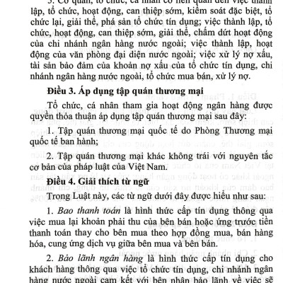 Luật Các Tổ Chức Tín Dụng (Hiện Hành) (Được Quốc Hội Thông Qua Ngày 18/01/2024, Có Hiệu Lực Kể Từ Ngày 01/7/2024)