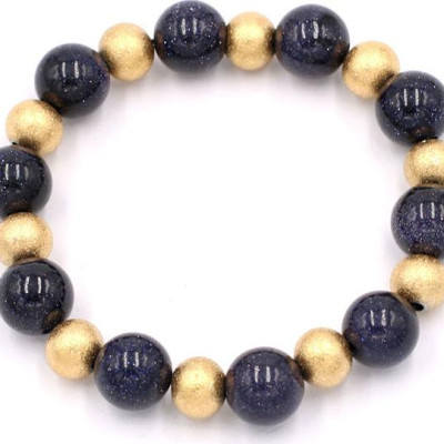 Vòng chuỗi đeo tay - đá lam sa 10 ly VLSHVT1 - vòng tay phong thủy