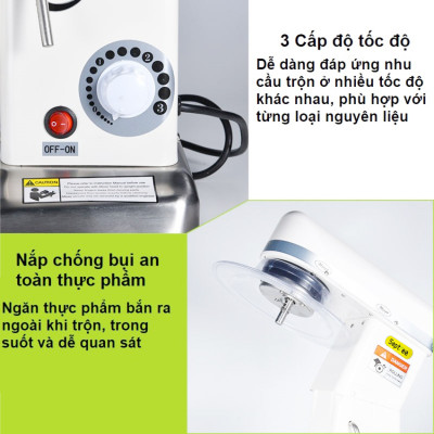 Máy trộn bột, đánh kem 10 lít chuyên nghiệp 3 trong 1 - Dòng công nghiệp. Thương hiệu Mỹ cao cấp Septree - B10SS và B10. Hàng chính hãng