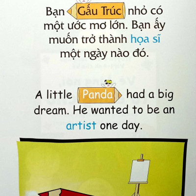 Sách Truyện Tranh Song Ngữ Việt Anh Cho Bé - Vẽ Đúng Nơi Tô Đúng Chỗ