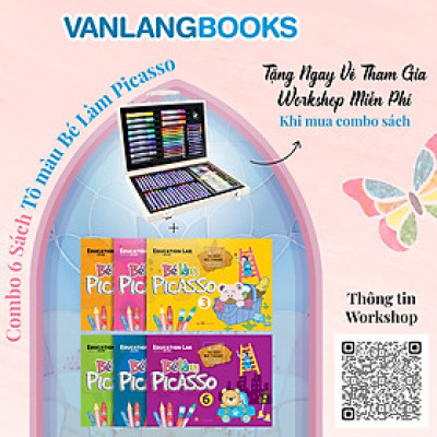 Bé Làm Picasso Bộ 6 Cuốn - Bộ Màu Vẽ Hộp Gỗ Cao Cấp M82 - Vanlangbooks x Colormate