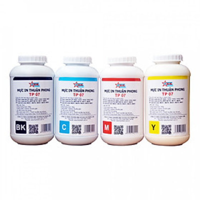Bộ 4 màu Mực đổ Thuận Phong TP07 dùng cho máy in màu HP CP1025 / 1215 / 1515 / 2025 - Hàng Chính Hãng