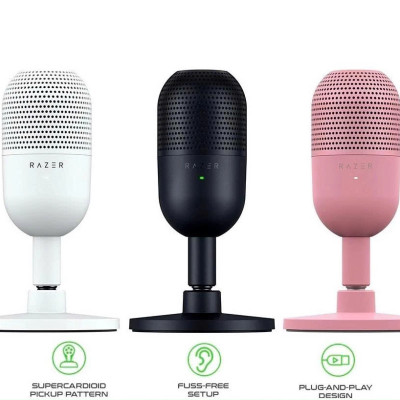 Micro USB Mic Thu Âm Condenser Podcast, Livestream, Radio, ASMR Microphone Phòng Thu Studio PC Microphone Chuyên Nghiệp Thu Âm Rõ Nét Chống Ồn Độ Nhậy Cao LED MÀU HỒNG - Hàng Chính Hãng