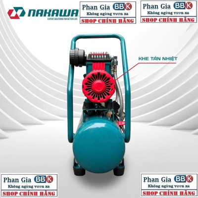 [chính hãƞg] Máy Nén Khí Không Dầu lên hơi nhanh Nakawa 15L, Động cơ siêu êm 100% lõi đồng, Bảo hành 1 năm