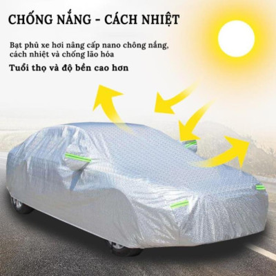 Bạt Phủ Ô Tô Cao Cấp - Bạt Trùm Ô Tô - Bạt Phủ Xe Ô Tô 3 Lớp, Tráng Nhôm, Chống Nắng, Chống Mưa, Chống Xước