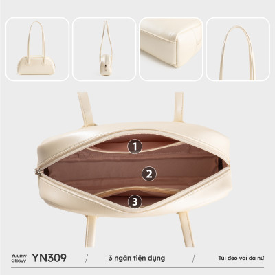 Túi Yuumy ( Thời trang nữ kẹp nách thanh lịch - Túi đeo vai da Glossy YN309 )
