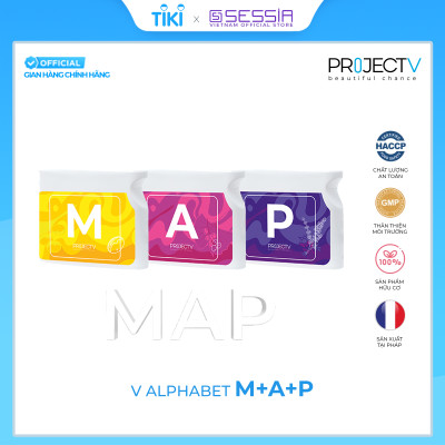 [TẶNG 5 TÚI PV ZIP] Thực Phẩm Sức Khoẻ M+A+P | V Alphabet - Vận Động, Năng Lượng & Thông Minh - PROJECT V - Xuất xứ Pháp, Hàng Chính Hãng