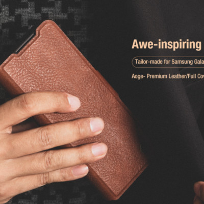 Bao Da dành cho Samsung Galaxy Z Fold 3 hiệu Nillkin Aoge Leather Cao Cấp - Hàng nhập khẩu