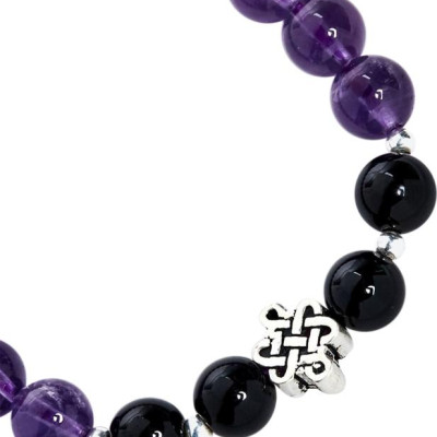 Vòng Đá Thạch Anh Tím Phối Charm Ngọc Quý Gemstones VT33