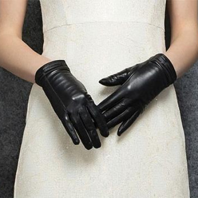 Găng tay nữ da cừu đơn giản BHY8618 Bao tay nữ lót lông giữ ấm, chống ngấm nước tốt.