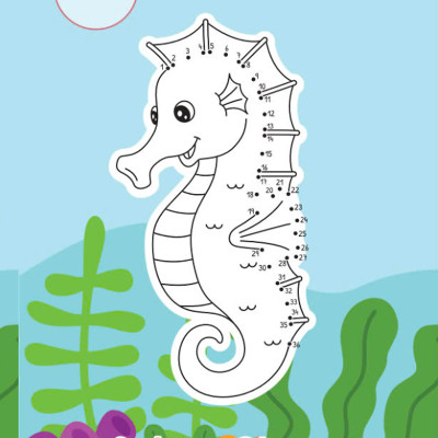 Sách - Nối Số Và Tô Màu - Động Vật Dưới Đại Dương - Song Ngữ Anh-Việt