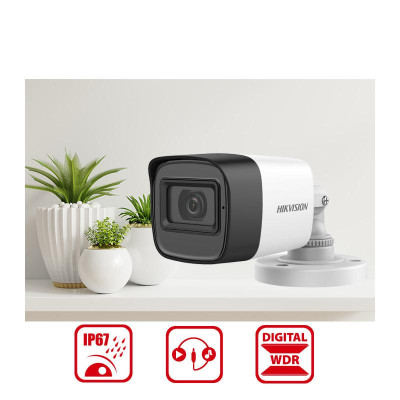 Camera HD-TVI 5.0 Megapixel HIKVISION DS-2CE16H0T-ITPFS Míc Thu Âm hồng ngoại ban đêm - Hàng chính hãng