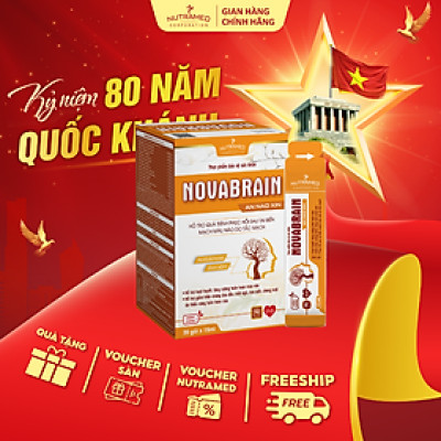 Gói uống Novabrain hỗ trợ ngăn ngừa và phục hồi tai biến mạch máu não do tắc mạch (20 gói) - Nutramed