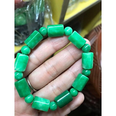 VÒNG KIỂU ĐÁ CẨM THẠCH ĐOẠN 10mm phối Bi NỮ MỘC HOẢ