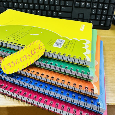 Sổ Lò Xo Bìa Nhựa 140 Trang A4-B5-A5-A6 Dòng Kẻ Ngang Định Lượng 70gsm Giấy Trắng Đẹp