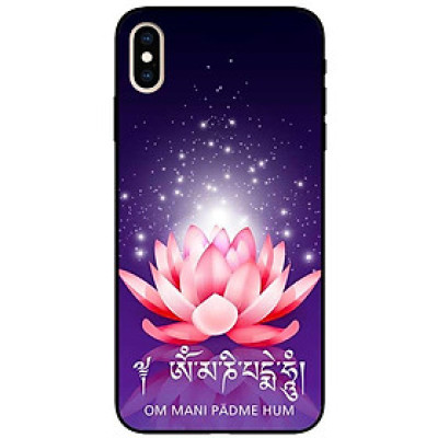 Ốp lưng cho iPhone X - iPhone Xs - Xs Max - XR - iPhone 11 - 11 Pro Max - Om Mani Tím Hồng - Hàng Chính Hãng