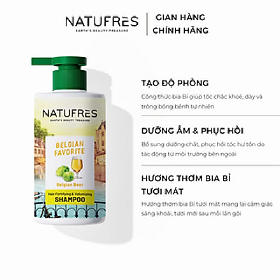 Dầu gội NATUFRÈS Belgian Favorite Bia Bỉ - Dưỡng tóc chắc khoẻ, bóng đẹp và dày bồng bềnh 250ml,450ml