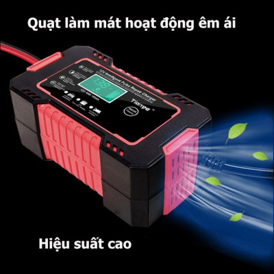 Sạc bình acquy 12V 4Ah-100Ah tự ngắt khi đầy, bảo dưỡng phục hồi ắc quy, khử sunfat chống ngược cực