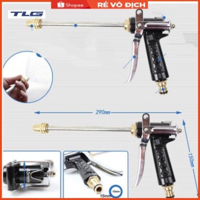 Bộ dây vòi xịt nước rửa xe,tưới cây .tăng áp 3 lần, loại 3m,5m 206318 đầu đồng,đai,nối nhựa vàng+ tặng móc khoá