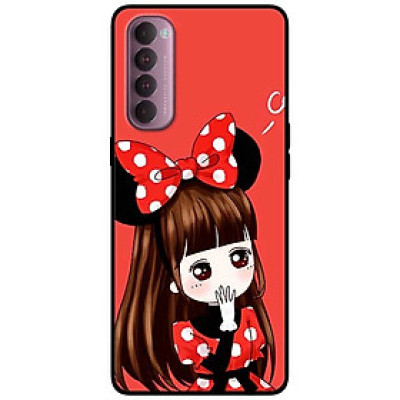 Ốp lưng dành cho Oppo Reno 4 Pro mẫu Cô Gái Đầm Chấm Bi