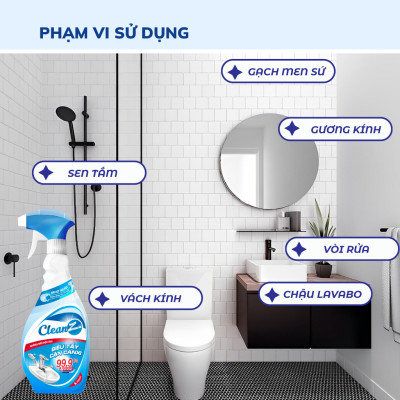 Chai Xịt  Siêu Tẩy Cặn Canxi CleanZ Chống Ăn Mòn Inox Vệ Sinh Vòi Rửa, Vòi Sen, Vách Kính 330ml