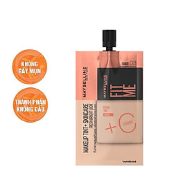 [MAYBELLINE NEW YORK] Kem Nền Chứa Vitamin C Giúp Sáng Da, Chống Nắng & Căng Mướt Tối Ưu Fit Me Fresh Tint SPF50+ 30/5ml
