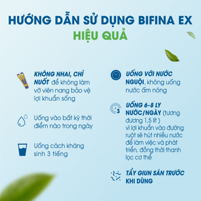 Men vi sinh Bifina Nhật bản - Hỗ trợ người viêm đại tràng, ruột kích thích - Loại EX Hộp 30 gói