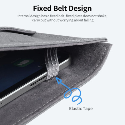 Túi lưu trữ BUBM Tương thích với IPAD Bảo vệ Fluff đơn giản Chống mài mòn Vải chất lượng cao Xám nhạt