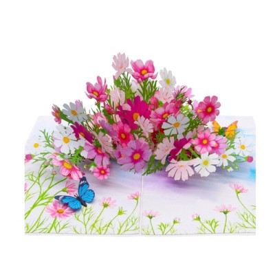 Thiệp 3D Pop Up Hoa Cánh Bướm (Cosmos) – Thiệp Hoa Chúc Mừng, Sinh Nhật, Lãng Mạn, F42