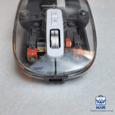 Chuột không dây trong suốt cực chất hàng chính hãng WiWU Crystal Magnetic Wireless Mouse WM105: Kết nối Bluetooth + USB 2.4Ghz