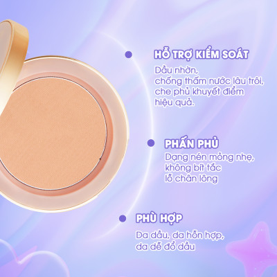 Phấn Phủ Nén Trang Điểm myKella TINTED MAGIC C RYSTA.L Giữ Lớp Makeup Lâu Trôi Cả Ngày