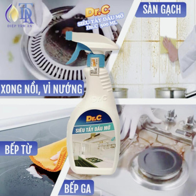 Combo Nước Lau Bếp Đa Năng,Tẩy Xoong Nồi Siêu Sạch+Tẩy Cặn Canxi Nhà Tắm,Tẩy Vách Kính Vòi Sen Inox,Tẩy Ố Vàng Nhà Vệ Sinh 4G Dr.C
