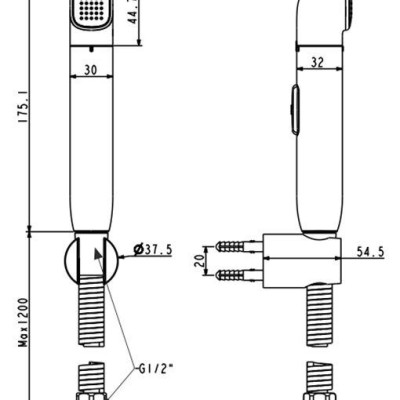 Vòi xịt vệ sinh Duo Stix WF-TS28W (FFASTS28W) dây xịt mạ crom kết  hợp đầu nhựa trắng - hàng chính hãng American Standard