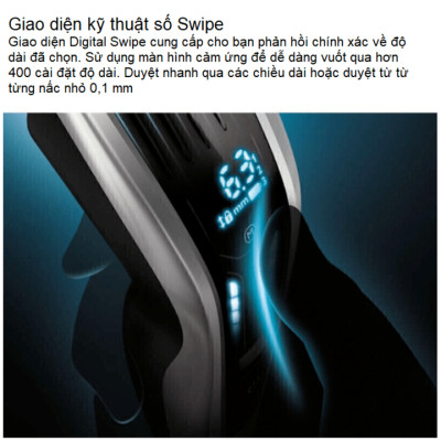 Tông đơ cắt tóc cao cấp nhãn hiệu Philips HC9450/15 công nghệ DualCut tích hợp 2 lưỡi cắt - Hàng Nhập Khẩu