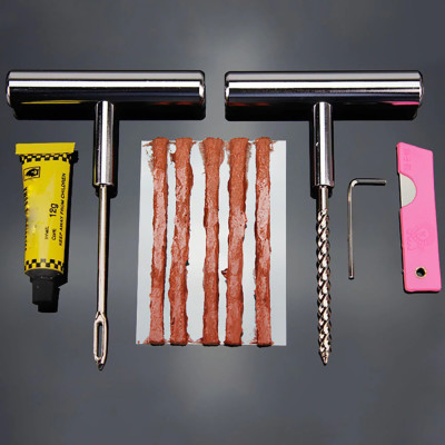 Bộ Hộp Dụng Cụ Vá Lốp Xe Lốp Không Săm Vá Lụi (vá ngoài) Bằng Thép Không Gỉ Cho Xe Oto, Xe Hơi Và Xe Máy DRU - Hàng Chính Hãng