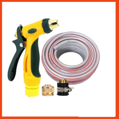 Bộ dây vòi xịt nước rửa xe, tưới cây tăng áp 3 lần,loại 15M (nối đồng nhựa đen) 206317