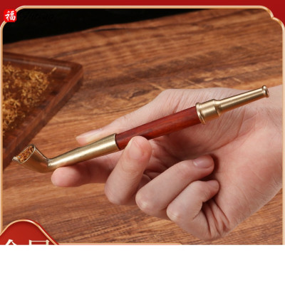 tẩu thuốc gỗ hương gắn sợi bọc hợp kim đồng