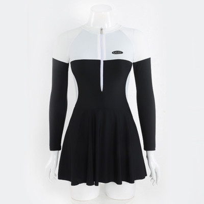 Bộ đồ bơi bikini nữ 1 mảnh kín đáo đi tắm biển giấu bụng váy liền áo dài tay chống nắng - B.27