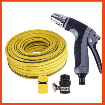 Bộ dây và vòi xịt tăng áp rửa xe tưới cây  (cút nhựa nối đen 712-2)
