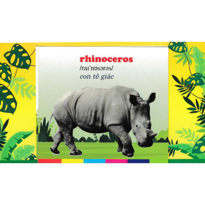 Sách - Bộ Thẻ Học Tiếng Anh - Phát Triển Trí Tuệ Cho Trẻ - Động Vật Hoang Dã - Hồng Ân