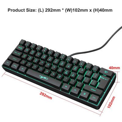 Bộ bàn phím và chuột có dây HXSJ V700 61 phím lập trình macro A904 RGB cho PC