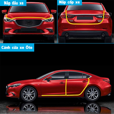 Ron Viền Bảo Vệ Cánh Cửa Xe Hơi Nẹp U Gioăng Oto Ôtô Chống Va Đập Ồn Cách Âm Đàn Hồi Lõi Thép Cao Su