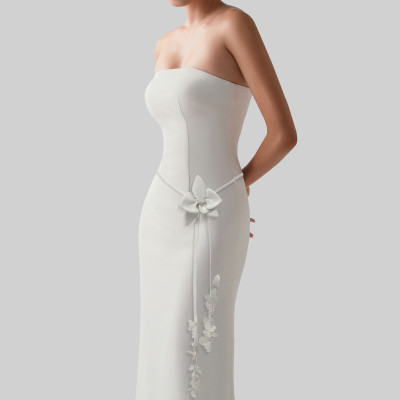 Đầm cup ngực dáng dài màu trắng Glamour thiết kế cao cấp WHITE CHIC